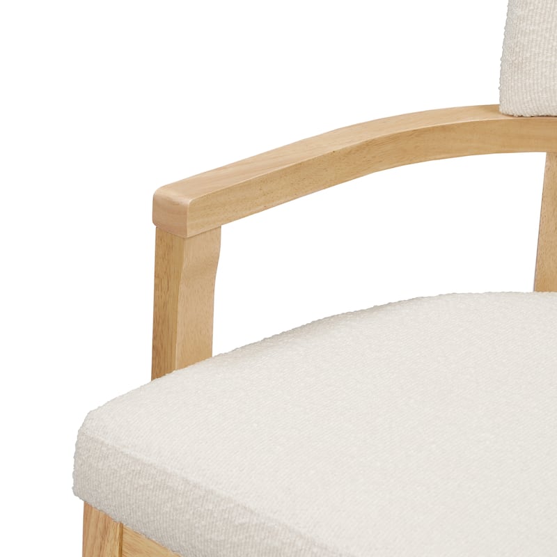 Christopher Knight Home - Mid-Century Modern Boucle Upholstered Dining Chair Set with Wood Frame - Set of 2