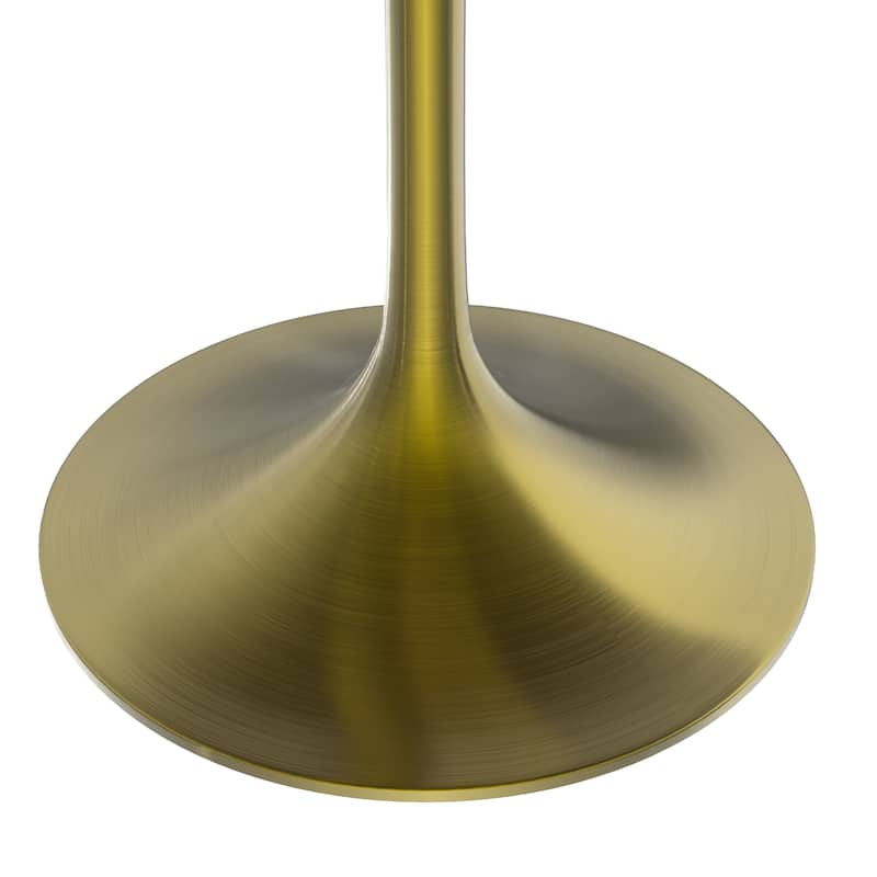 LeisureMod Verve 48" Round Dining Table with MDF Wood TableTop and Brushed Gold Base for Kitchen & Dining Room