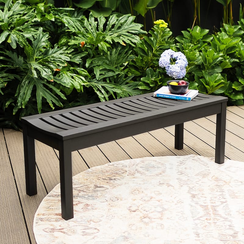 Cambridge Casual Brentwood Mahogany Outdoor Backless Bench - Dark Brown