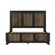preview thumbnail 3 of 8, Farmhouse Platform Queen Size Bed, Modern Wooden Bed with Wooden Strip Decoration, Plywood Slats Support, Black
