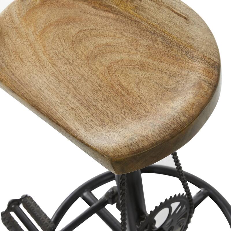 Metal Bike Counter Stool with Pedals - Brown - Roche River Decor