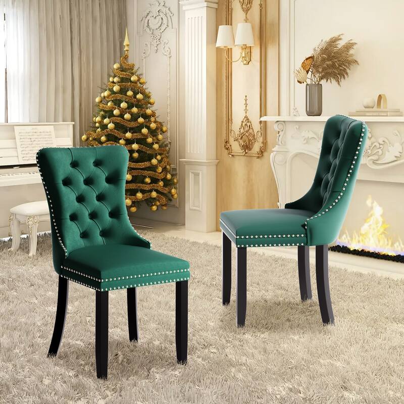 Modern Tufted Velvet Side Dining Chairs (Set of 4)