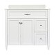preview thumbnail 91 of 109, Vail 37" Bathroom Vanity with Cultured Marble Top Sink w/ Backsplash in White with White Basin