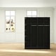 preview thumbnail 7 of 18, 59.1"W Glass Door Wardrobe: Illuminated Interiors Closet Arimore Large
