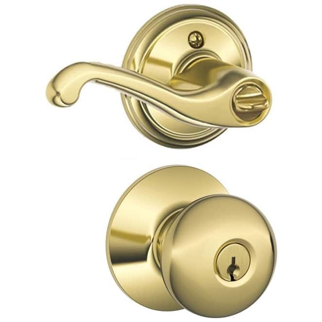 Schlage Plymouth Right handed Single Cylinder Keyed Entry Door Knob