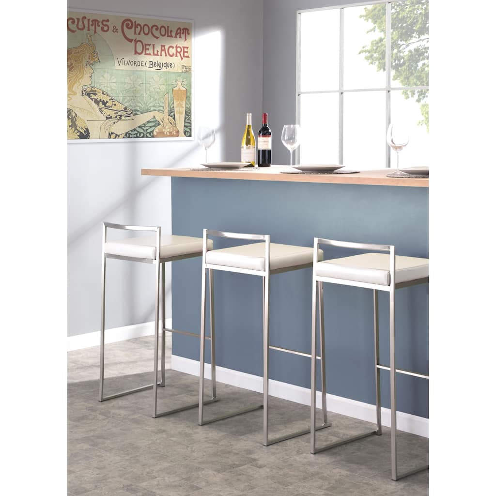 Silver Orchid Forrest Stainless Steel Stackable Fully Welded Bar Stool (Set of 3)