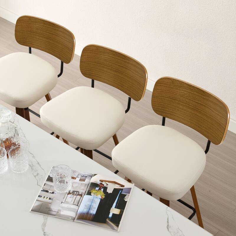 26" Swivel Upholstered Counter Height Bar Stool - 36.4" H x 17.1" W x 20" D
