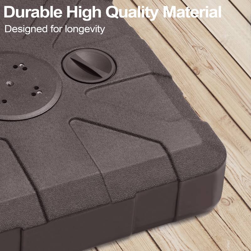 Pellebant Outdoor Patio 350LBS Cantilever Umbrella Base with Wheels and Rod