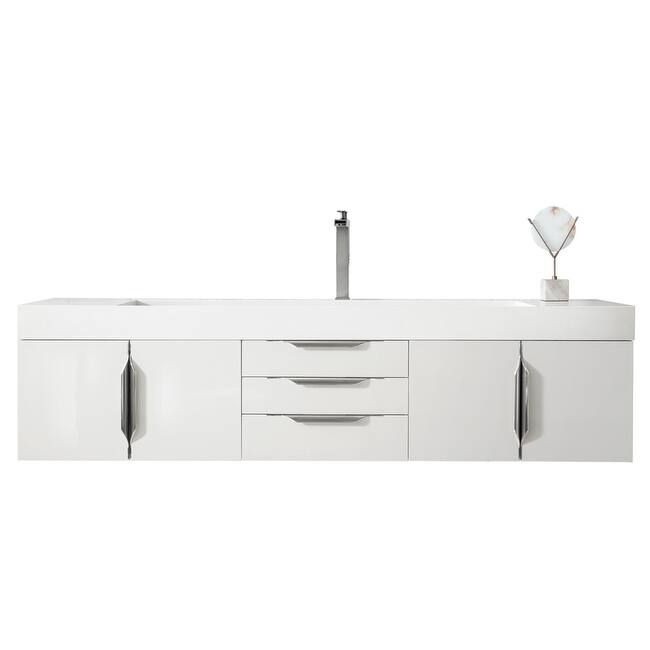 James Martin Vanities 983-V72S-W-N-GW Columbia 72" Wall Mounted Single