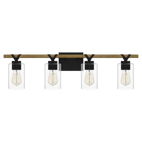 Devon Court 4-Light Matte Black Vanity Light