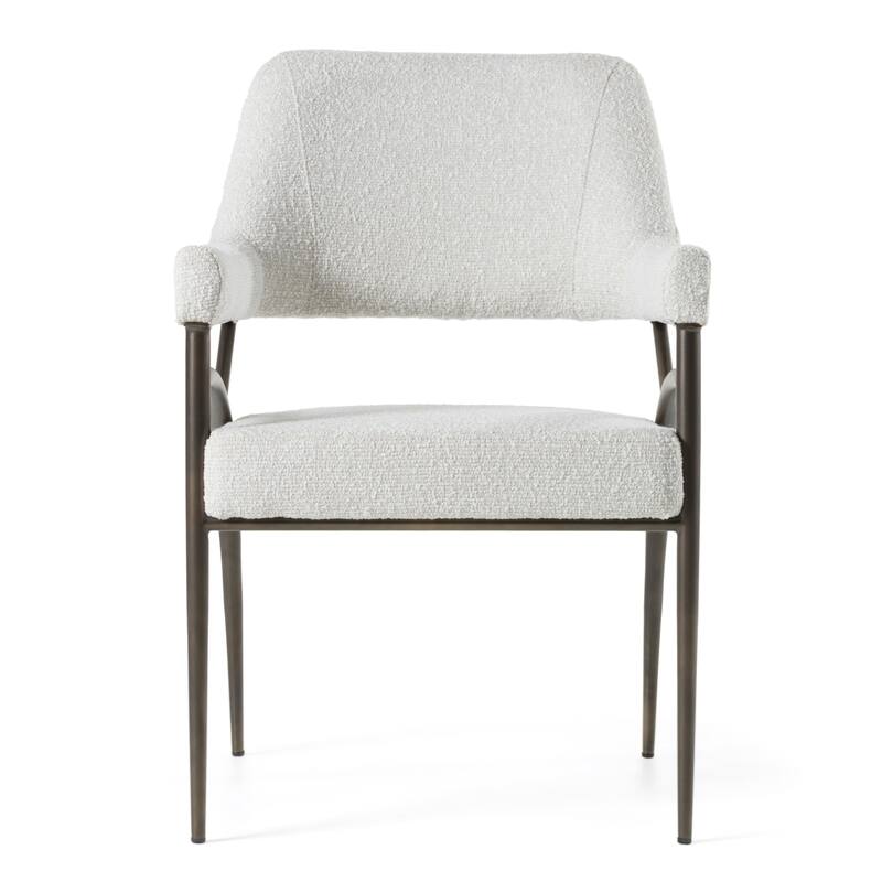 Modrest Betty Modern Off-White Fabric & Bronze Dining Chair