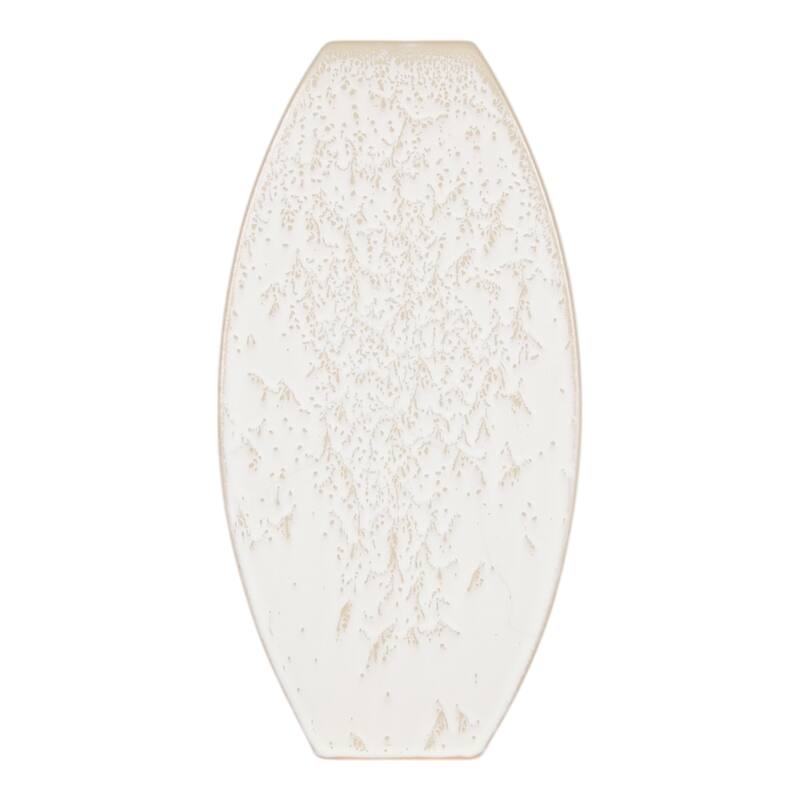 Ceramic Earthenware Textured Vase with Tapered Rim and Organic Pattern