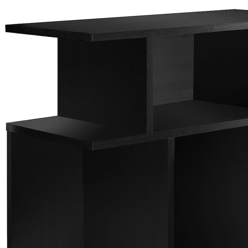 HomeRoots 24" Black Wood End Table With Six Open Shelves - 11.75