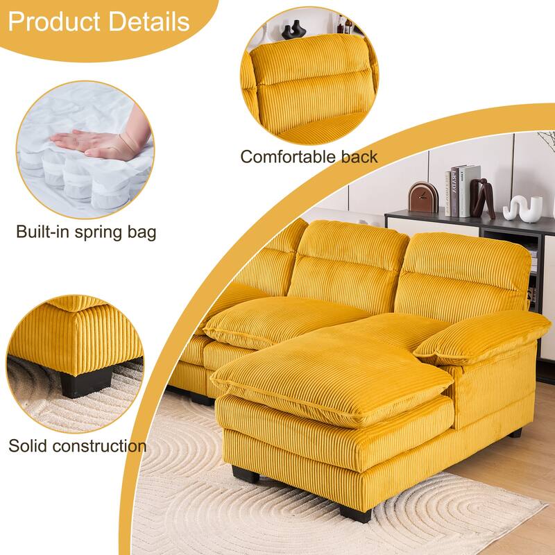 111.8" U-shaped profile sofa, including two single seats and two chaise