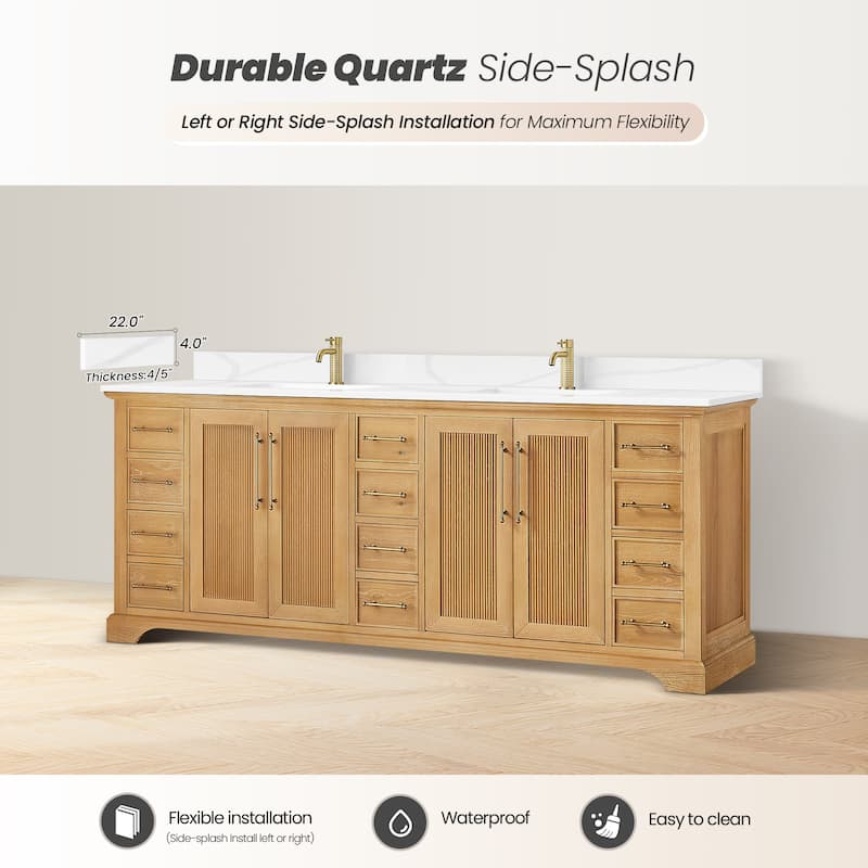 Tokyo Bath Vanity with Quartz Stone Top without Mirror