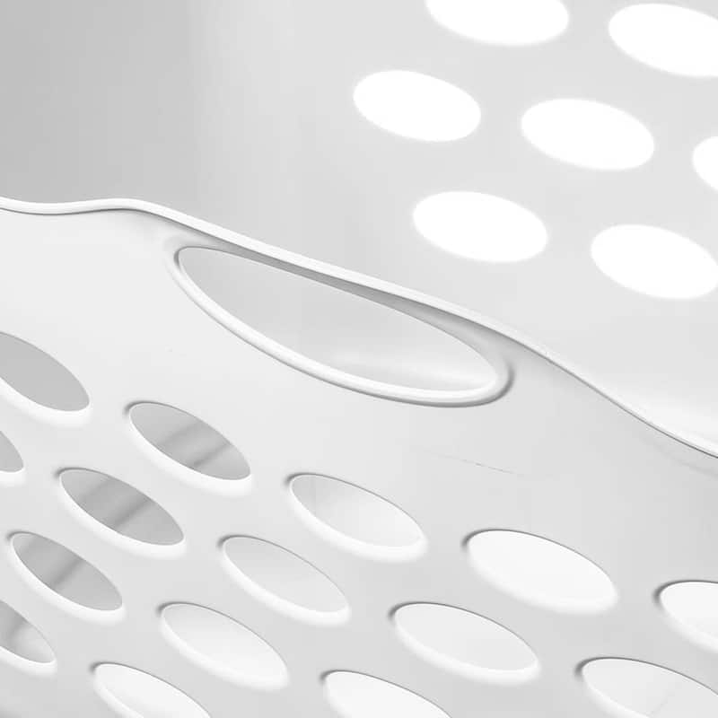 Rectangular Flex Laundry Basket, White, 2 Pack