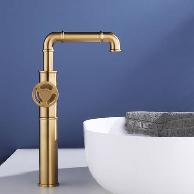 Industrial-style Bathroom Vessel Faucet Single Hole Black with Premium Single Handle