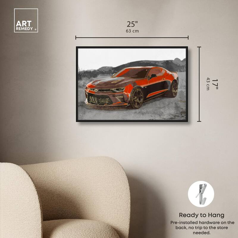 Red Sports Car Canvas by Art Remedy