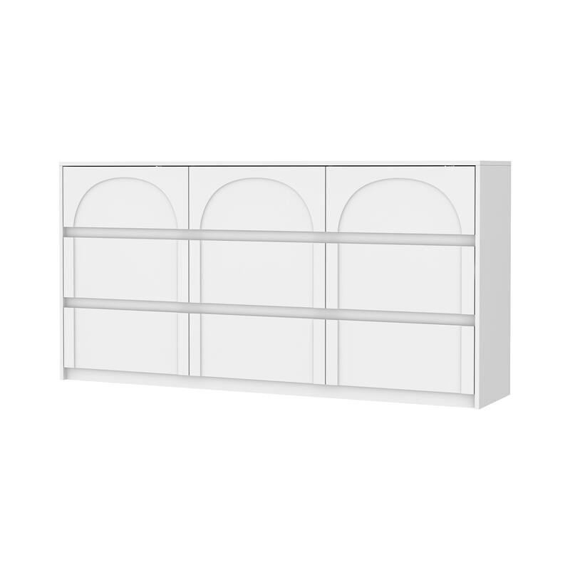 White 9-Drawer Dresser with Modern Design and Safety Features