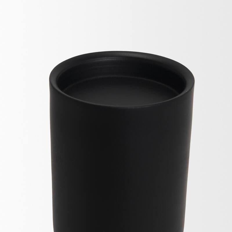 Qamra Tall Black Metal Pillar Candle Holder - 3.5 x 3.5 x 12.5