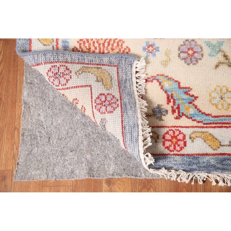 Floral Oushak Area Rug Handmade Wool Carpet - 8'11"x 11'9"