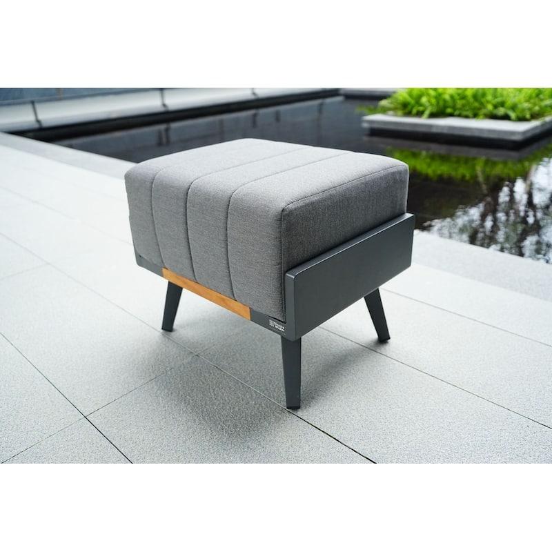 Outdoor Indoor Aluminum Patio Sofa with Coffee Table Collection ,Grey(You can choose one set or a single piece)