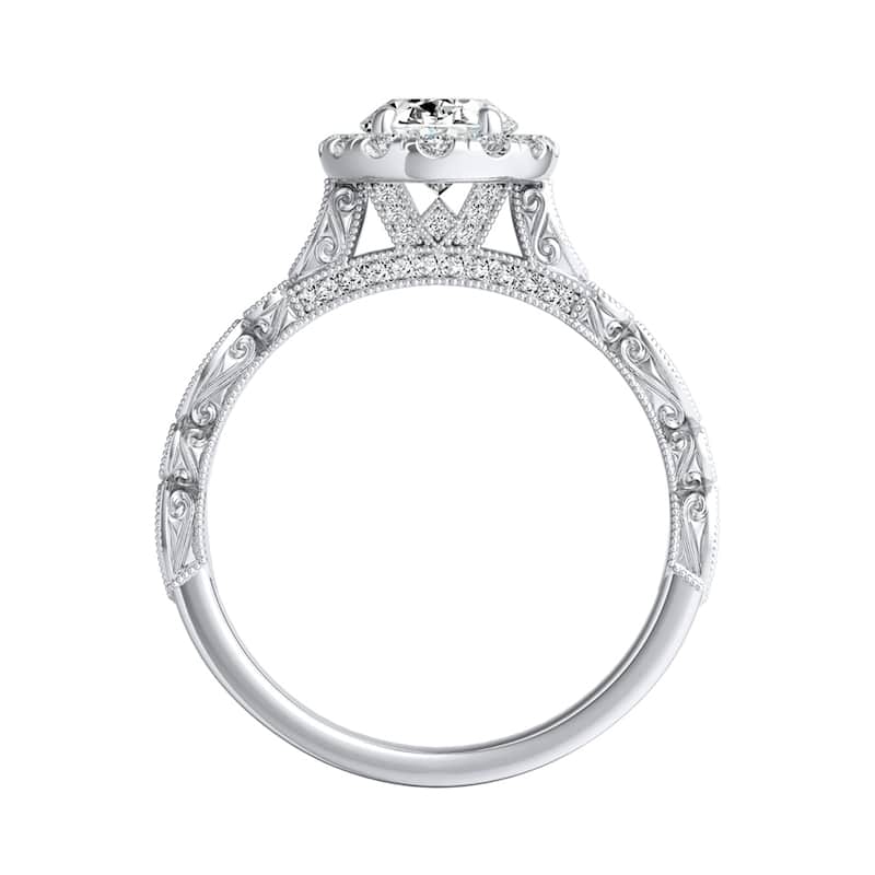 Auriya 14k Gold 1 1/3ctw Vintage Oval-cut Halo Diamond Engagement Ring (H-I, SI1-SI2)