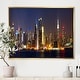 preview thumbnail 6 of 14, Designart 'New York Skyline at Night' Cityscape Photo Framed Canvas Print