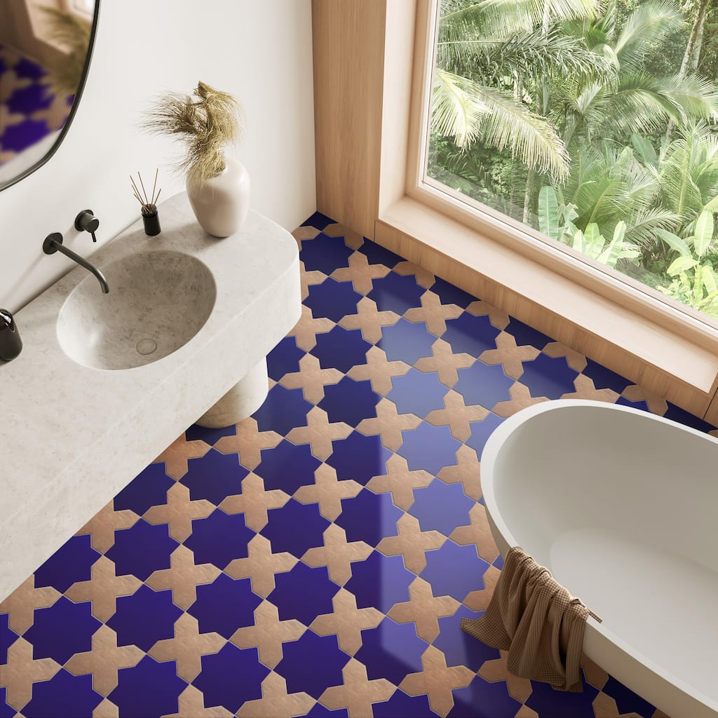 Merola Tile Argile Cross Cotto 7" x 7" Porcelain Floor and Wall Tile - (1 Tile)
