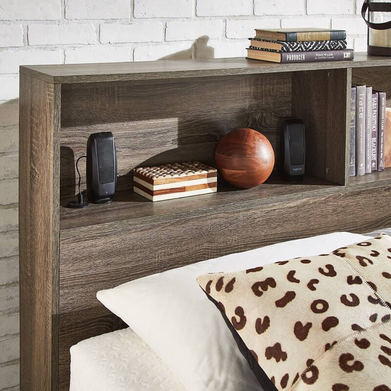 Malins Bookcase Queen Platform Bed with USBs by iNSPIRE Q Classic