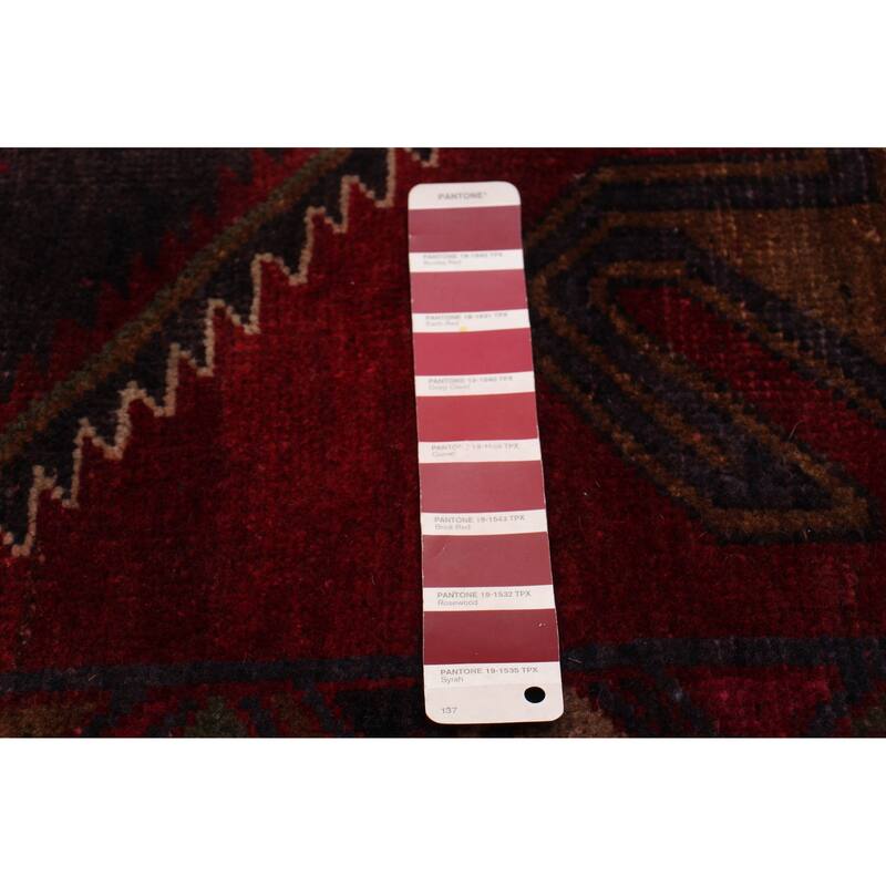 ECARPETGALLERY Hand-knotted Konya Anatolian Dark Red Wool Rug - 3'3 x 10'4