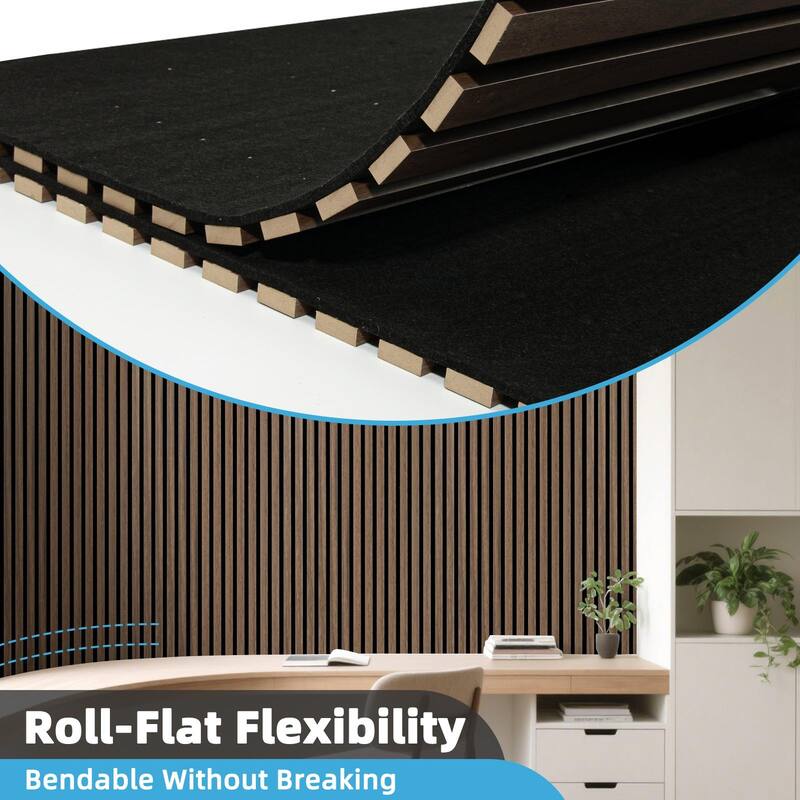Art3d Flex Acoustic 3D Wall Panel 95.3"x23.8" Walnut