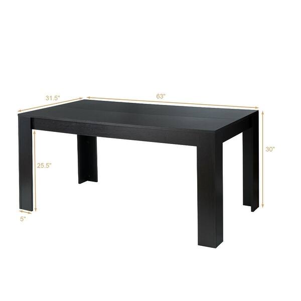 Shop Gymax 63 Dining Table Rectangular Modern Kitchen Table For 6 People Coffee On Sale Overstock 32078873