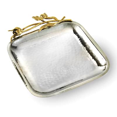 Jiallo Gold Butterfly Square Tray 8.25"