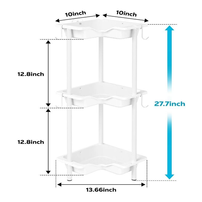 Corner Shelf Stand - 13.6"D x 10"W x27.7"H