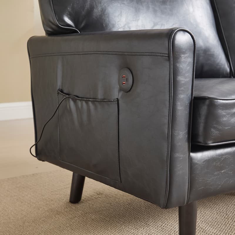 Loveseat Sofa,Mid Century Modern Love Seat, 2 Seater Sofa Couches For Living Room,Small Couch With Usb & Removable Pillow Cover