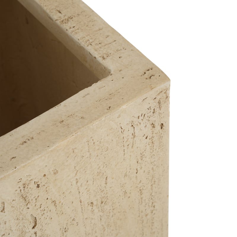 MGO Handmade Rectangle Planter Box, 27''H, Travertine