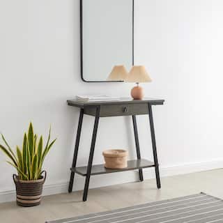 Leick Home Empiria Wood Console Table with Drawer and Metal Frame