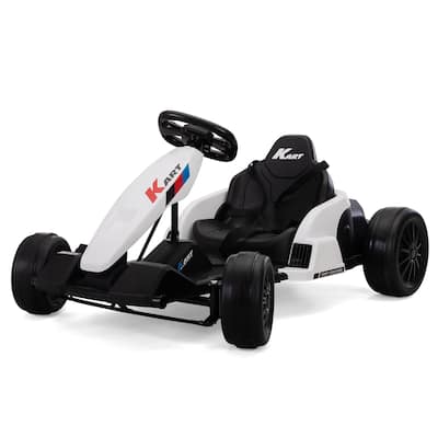 24V Electric Kids Go Kart with 8 mph Max Speed, Drift Function, Safety Gear, and Music, for Ages 4-16