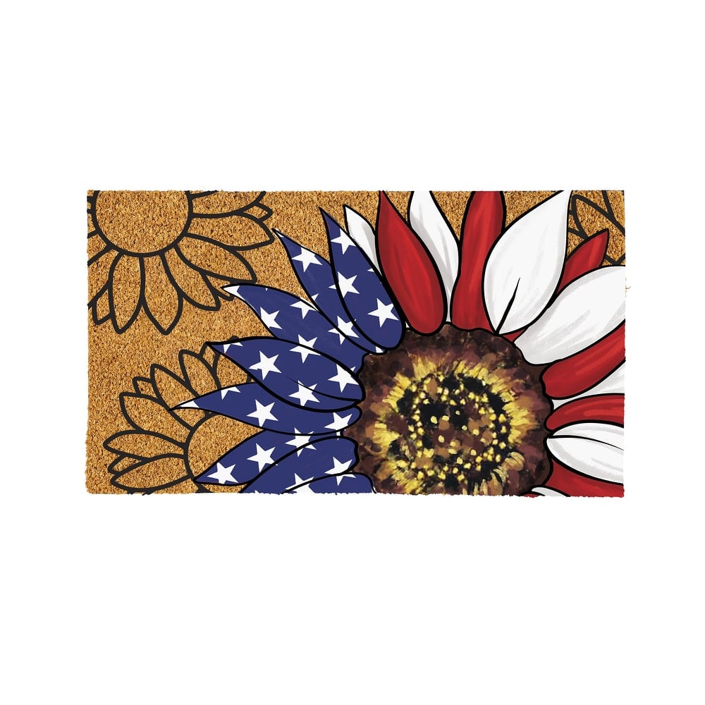 Patriotic Sunflower Coir Mat