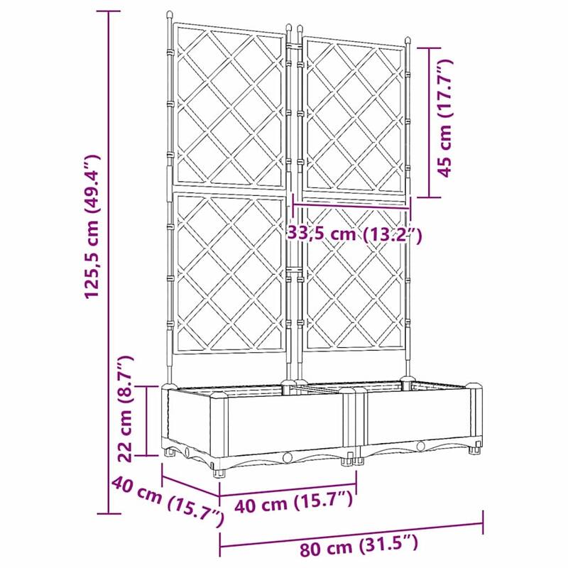 vidaXL Garden Planter with Trellis