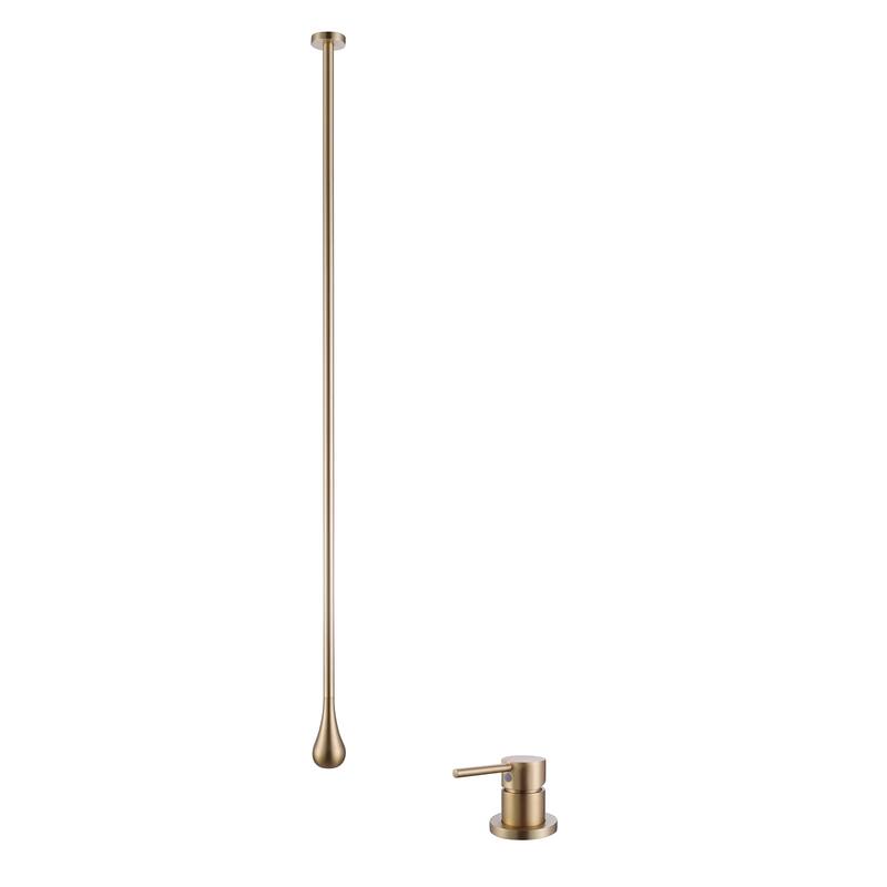 Modland 63''H Wall Mount Bathroom Faucet with High Flow & 500K Leak-Proof, Brushed Gold/ Matte Black