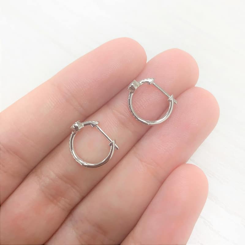 Joelle Collection Diamond Huggie Earrings 14K White Gold 1/5ct TDW