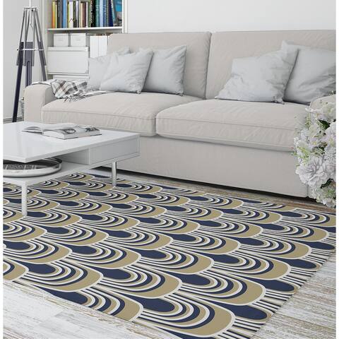 GERTIE NAVY & GOLD Area Rug by Kavka Designs
