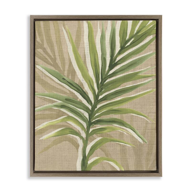 Stupell Rustic Palm Plant Framed Floater Canvas Wall Art Design By June Erica Vess - 25 x 31 - Brown