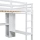 preview thumbnail 11 of 42, Twin/Full Size Loft Bed with L-Shaped Desk, Wardrobe and Storage Shelves, Solid Wood Loft Bed Frame with Ladder and Guardrail