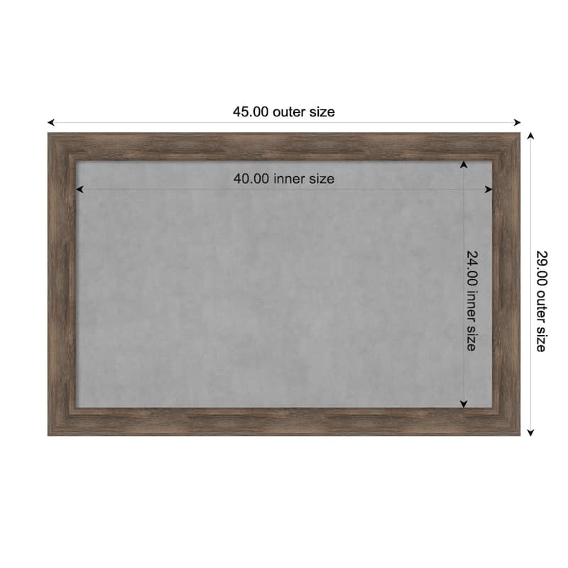 Amanti Art Hardwood Mocha Framed Magnetic Board - Board Size 40x24