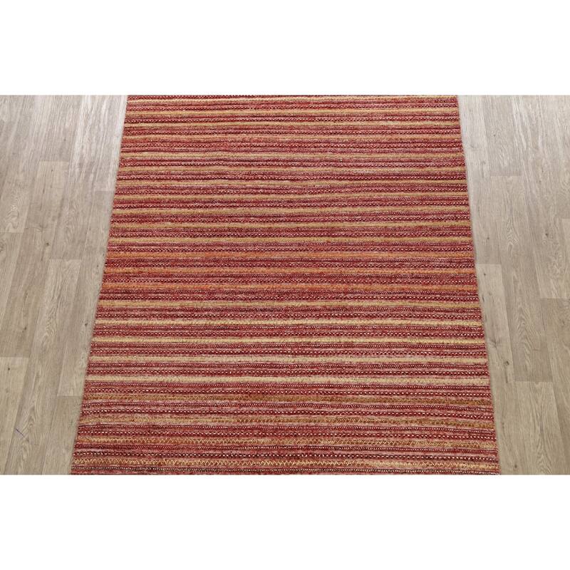 Gabbeh Kashkoli Oriental Modern Area Rug Wool Handmade Foyer Carpet - 5'3" x 8'1"