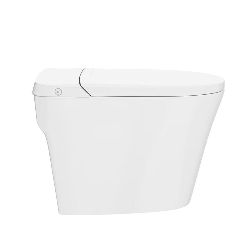 Hugo H Power Flush Tankless Toilet 7" Back Outlet 1 Gpf Non-Electric Toilet With Integrated Tank In Glossy White