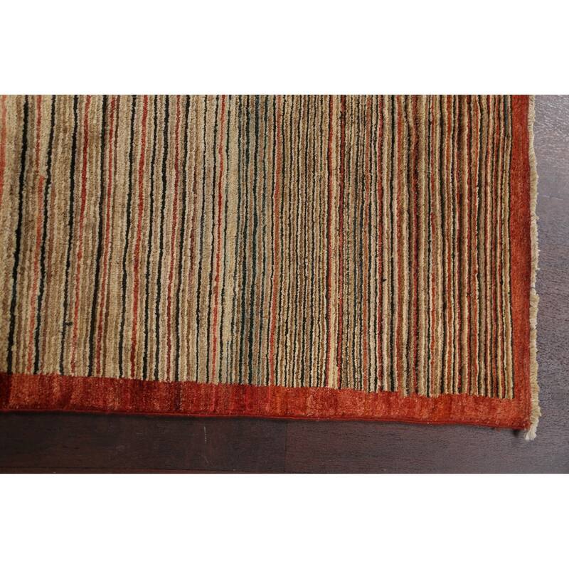 Modern Striped Gabbeh Kashkoli Oriental Area Rug Wool Handmade - 3'3" x 4'8"